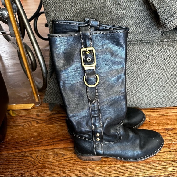 Coach Vintage Black Riding Boot with Buckle - Picture 1 of 5